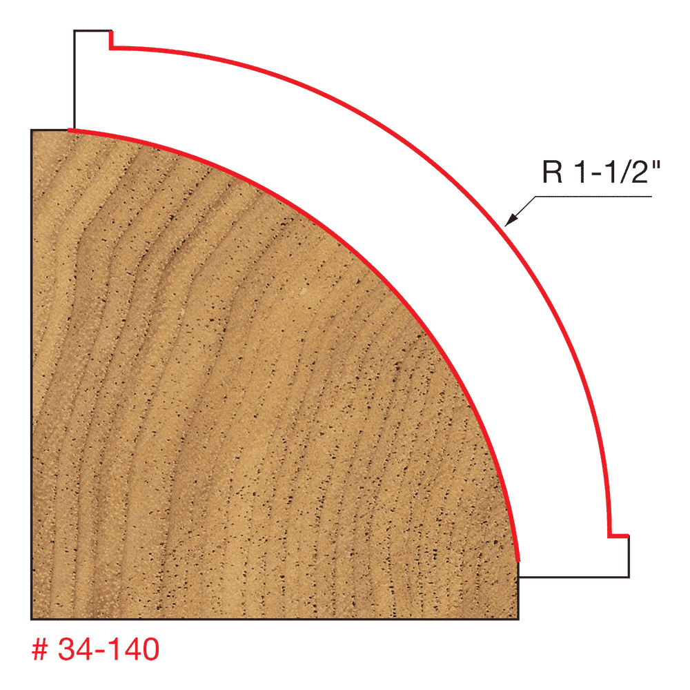 Freud 34-140 1‑1/2" Radius Rounding Over Bit - Edmondson Supply