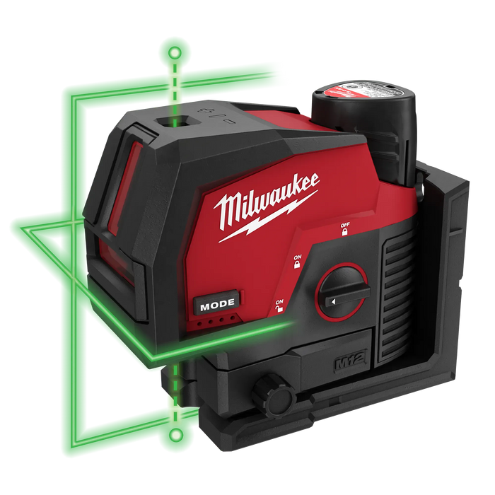 Milwaukee 3622-20 M12™ Green Cross Line and Plumb Points Laser (Bare Tool)