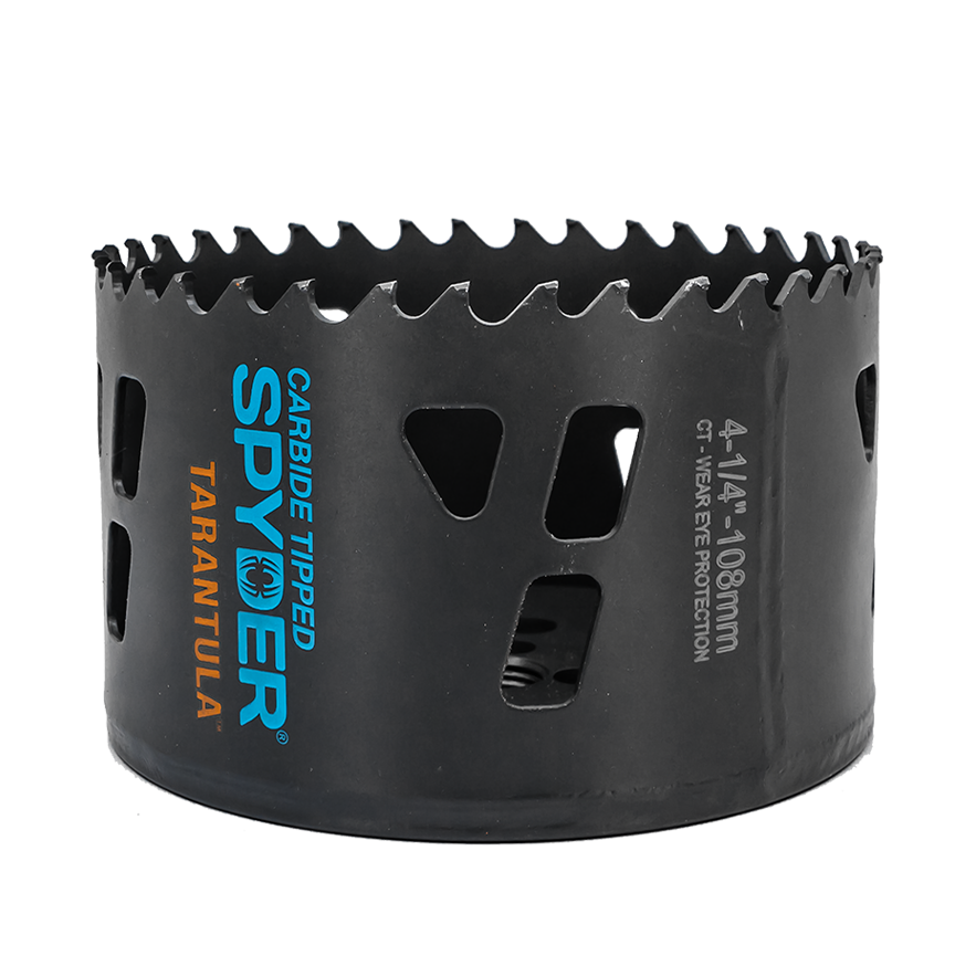 SPYDER 600916CF 4-1/4″ Tarantula™ Hole Saw (RCE HOLE SAW, TARANTULA, MTL CUTTING CARBIDE, 4-1/4") - Edmondson Supply