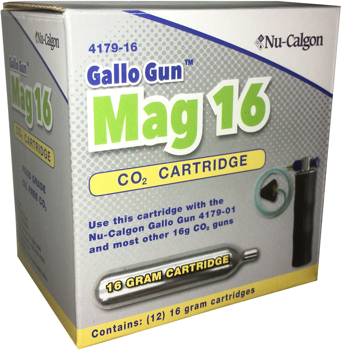 Nu-Calgon 4179-16 Gallo Gun Mag 16 CO2 cartridge, 12 cartridges - Edmondson Supply