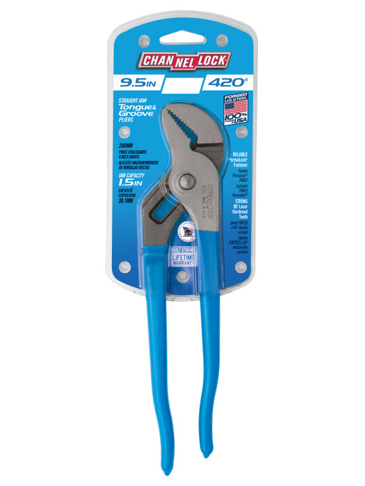 Channellock 420 9.5" Straight Jaw Tongue & Groove Pliers - Edmondson Supply