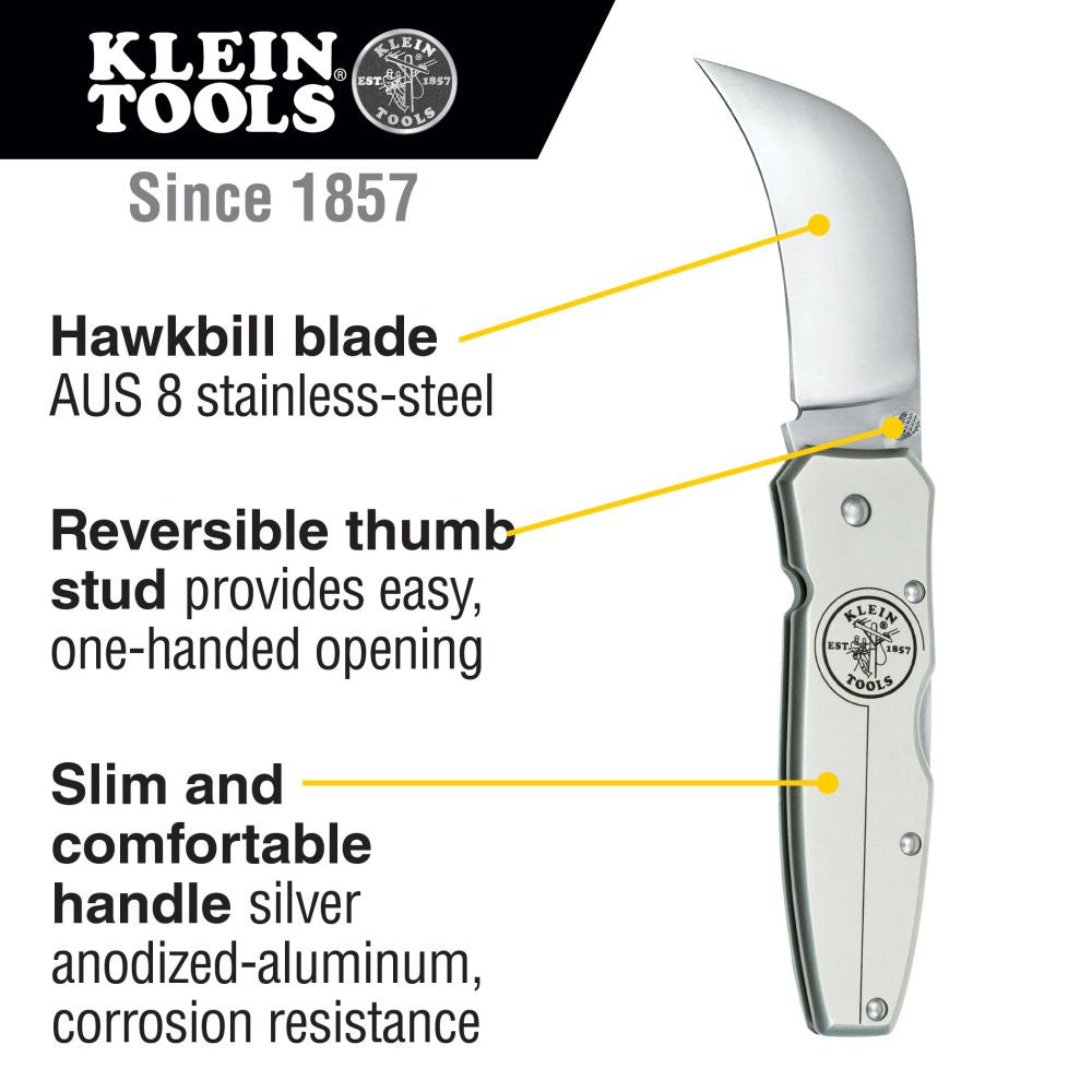 Klein Tools 44006 Lockback Knife 2-5/8-Inch Aluminum Handle - Edmondson Supply