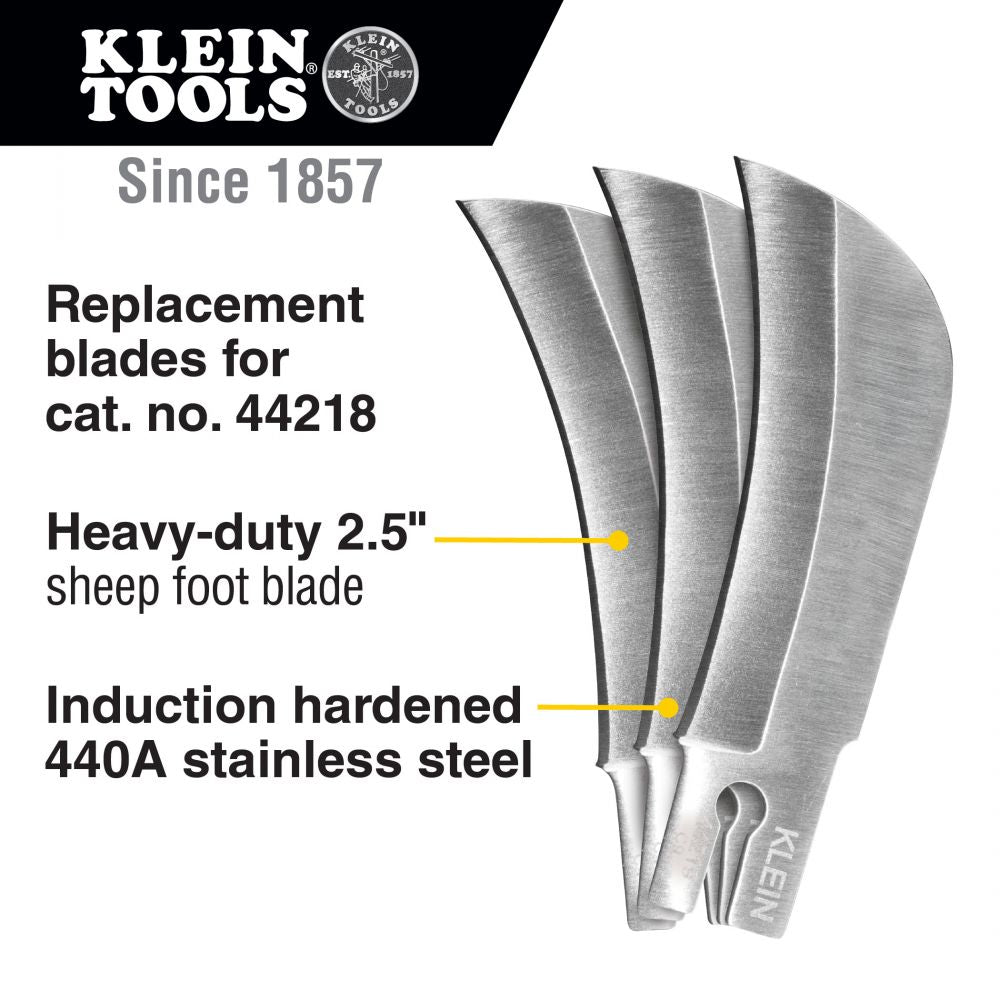 Klein Tools 44219 Replacement Hawkbill Blade for 44218 3-Pack - Edmondson Supply