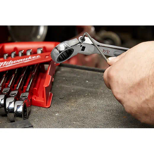 Milwaukee 48-22-9529 7pc Metric Flex Head Ratcheting Combination Wrench - Edmondson Supply