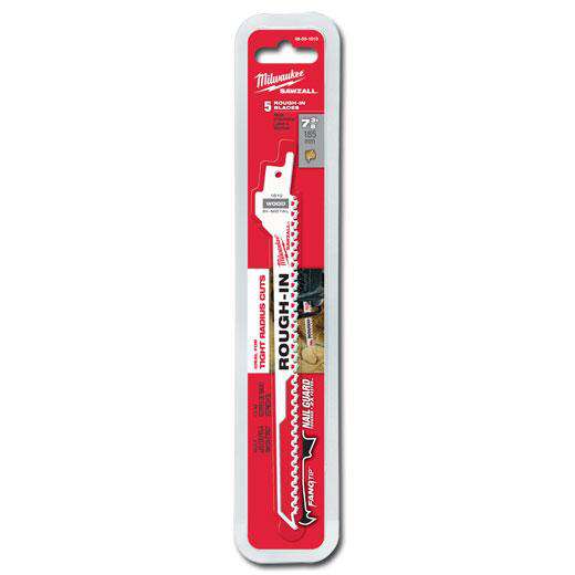 Milwaukee 48-00-1610 SAWZALL® 7-3/8" 5 TPI Rough-In Blade - 5 PK - Edmondson Supply