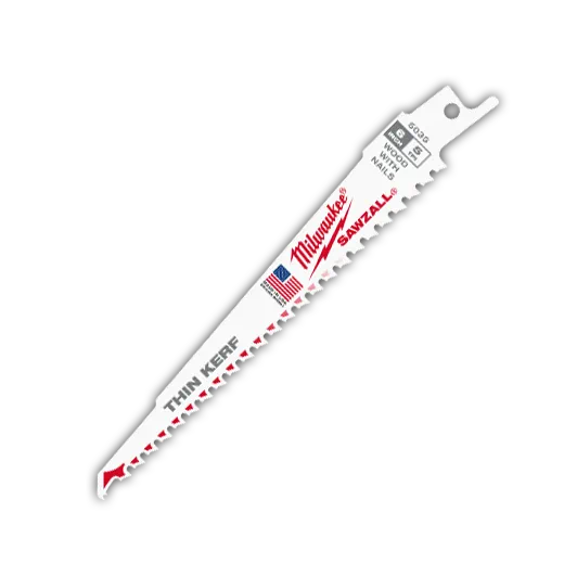 Milwaukee 48-00-5035 SAWZALL® Nail Embedded Wood Blade, 6", 5TPI, 5pk