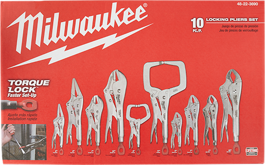 Milwaukee 48-22-3690 10 Pc. TORQUE LOCK™ LOCKING PLIERS KIT - Edmondson Supply