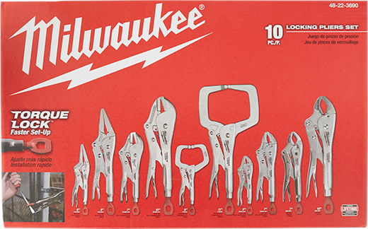 Milwaukee 48-22-3690 10 Pc. TORQUE LOCK™ LOCKING PLIERS KIT