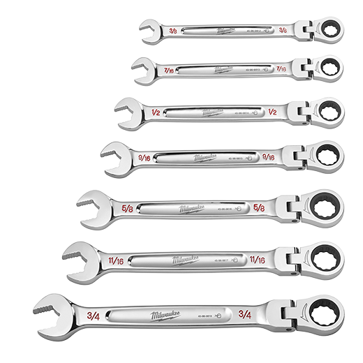 Milwaukee 48-22-9429 7pc SAE Flex Head Combination Wrenches - Edmondson Supply