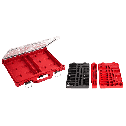 Milwaukee 48-22-9486 1/4" & 3/8” Drive 106pc Ratchet & Socket Set with PACKOUT Low-Profile Organizer - SAE & Metric