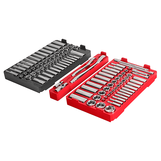 Milwaukee 48-22-9486 1/4" & 3/8” Drive 106pc Ratchet & Socket Set with PACKOUT Low-Profile Organizer - SAE & Metric