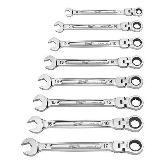 Milwaukee 48-22-9529 7pc Metric Flex Head Ratcheting Combination Wrench - Edmondson Supply