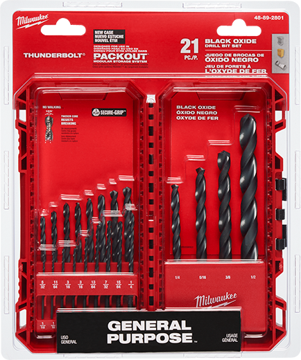Milwaukee 48-89-2801 THUNDERBOLT® Black Oxide Drill Bit Set - 21PC - Edmondson Supply