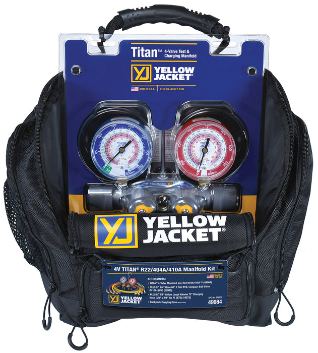 Yellow Jacket 42017 Series 41 R-22/404A/410A Manifold Backpack Kit - Edmondson Supply
