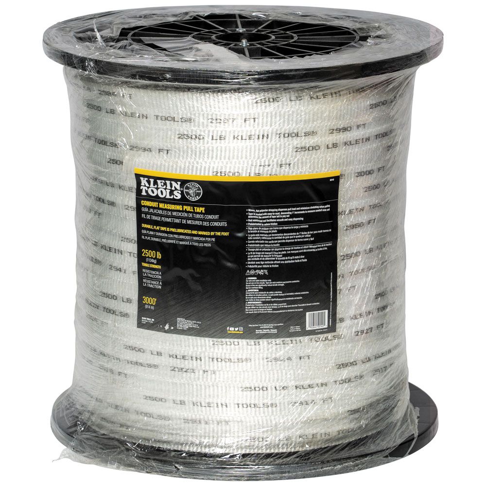Klein Tools 50142 Conduit Measuring Pull Tape, 2500-Pound x 3000-Foot - Edmondson Supply