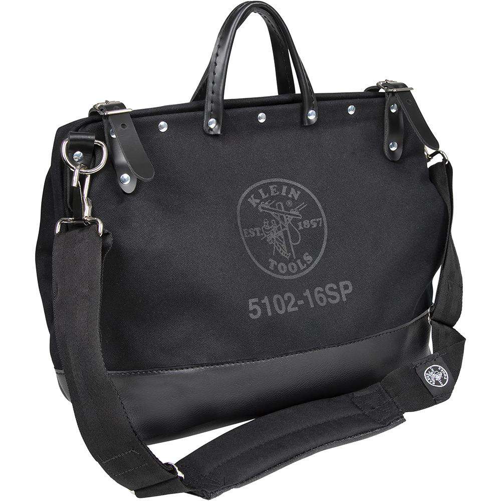 Klein Tools 510216SPBLK Deluxe Black Canvas Tool Bag, 16-Inch - Edmondson Supply