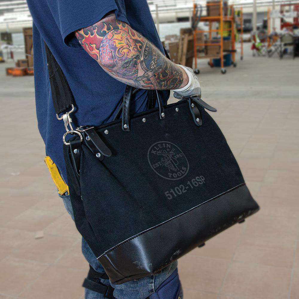 Klein Tools 510218SPBLK Deluxe Black Canvas Tool Bag, 18-Inch - Edmondson Supply
