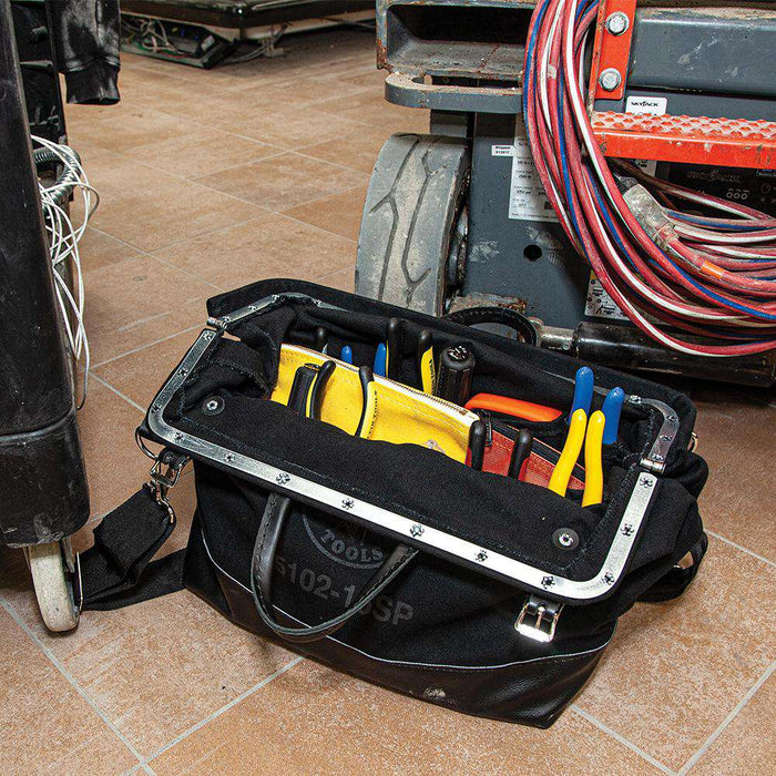 Klein Tools 510216SPBLK Deluxe Black Canvas Tool Bag, 16-Inch - Edmondson Supply