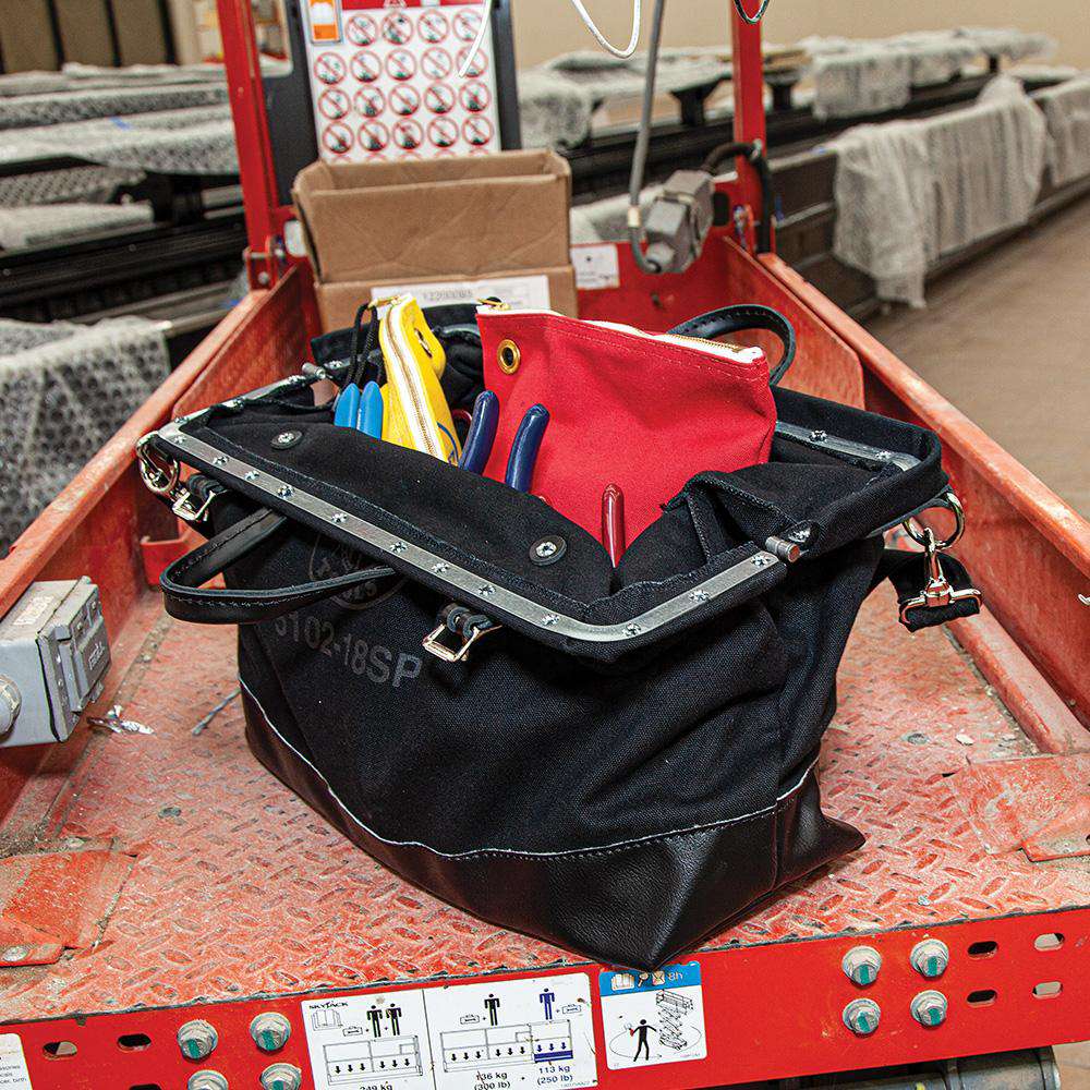 Klein Tools 510218SPBLK Deluxe Black Canvas Tool Bag, 18-Inch - Edmondson Supply