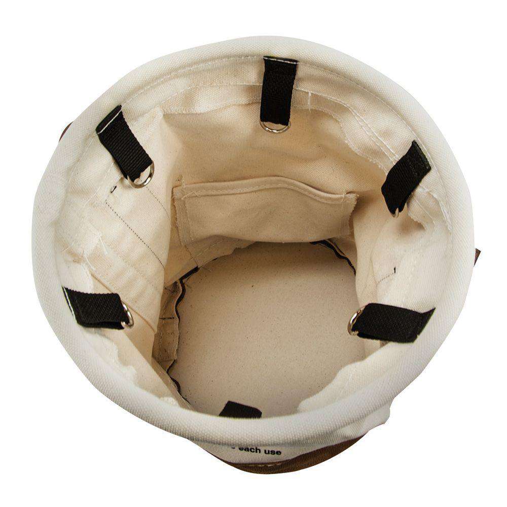Klein Tools 5104OCTO Canvas Bucket, Leather Bottom, Connection Points, 12-Inch - Edmondson Supply