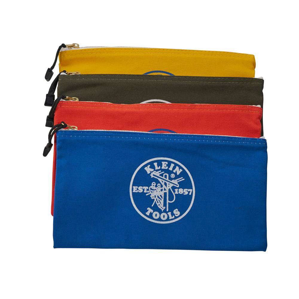 Klein Tools 5140 Canvas Bag 4 Pk Olive/Orange/Blue/Yellow - Edmondson Supply