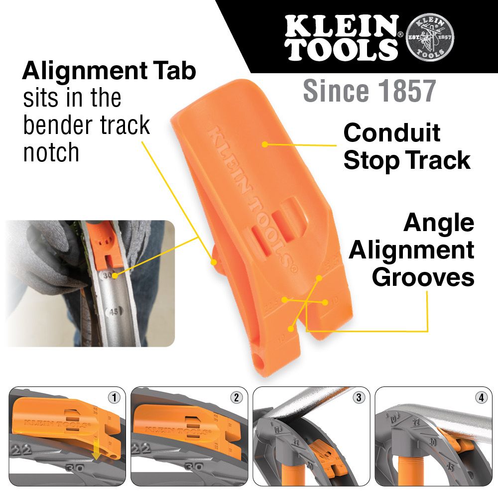 Klein Tools 51607 Aluminum Conduit Bender Full Assembly, 3/4-Inch EMT with Angle Setter™ - Edmondson Supply