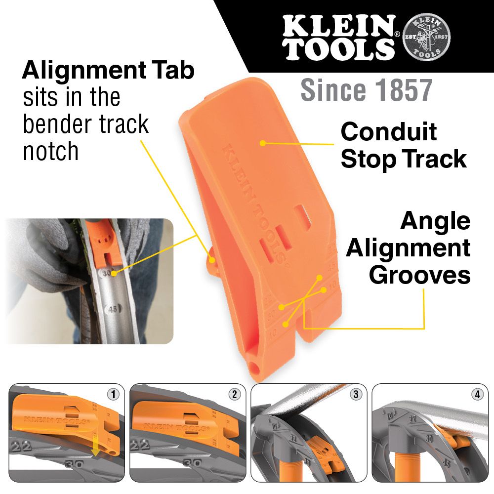 Klein Tools 51604 Iron Conduit Bender Full Assembly, 3/4-Inch EMT with Angle Setter™ - Edmondson Supply
