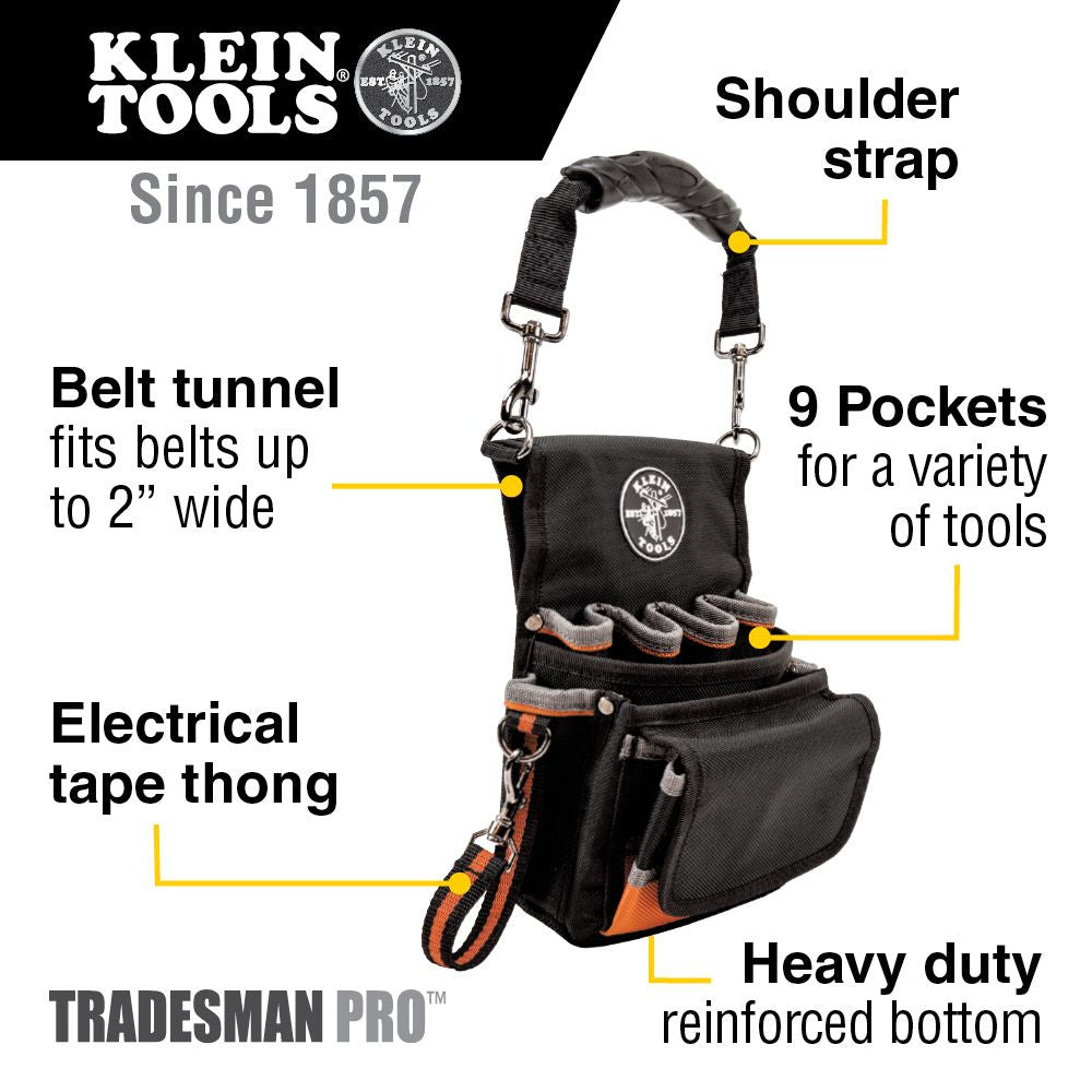 Klein Tools 5242 Tradesman Pro™ Tool Pouch, 9-Pocket - Edmondson Supply