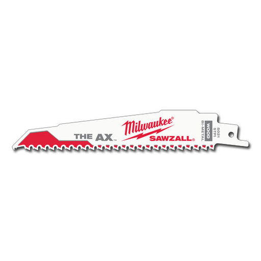 Milwaukee 48-00-5021 SAWZALL® The AX Nail Embedded Wood Blade, 6", 5TPI, 5pk - Edmondson Supply