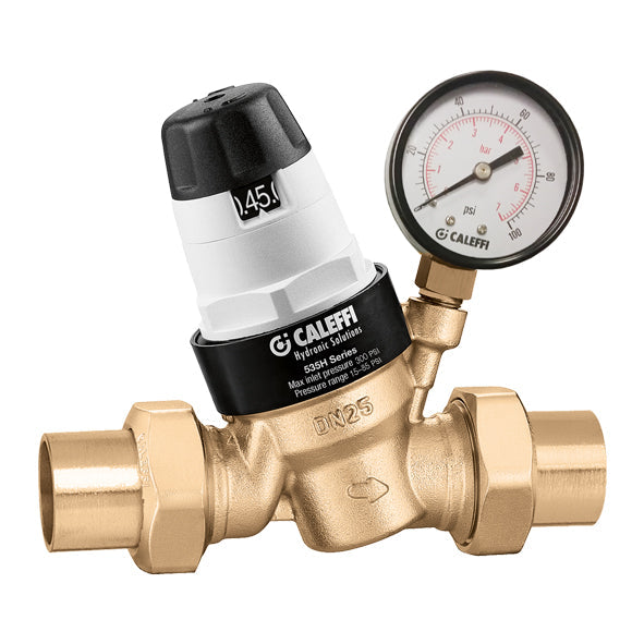 Caleffi 535351HA PresCal™ Pressure Reducing Valve, with Gauge (low lead, pre-adjustable), 3/4" FNPT - Edmondson Supply