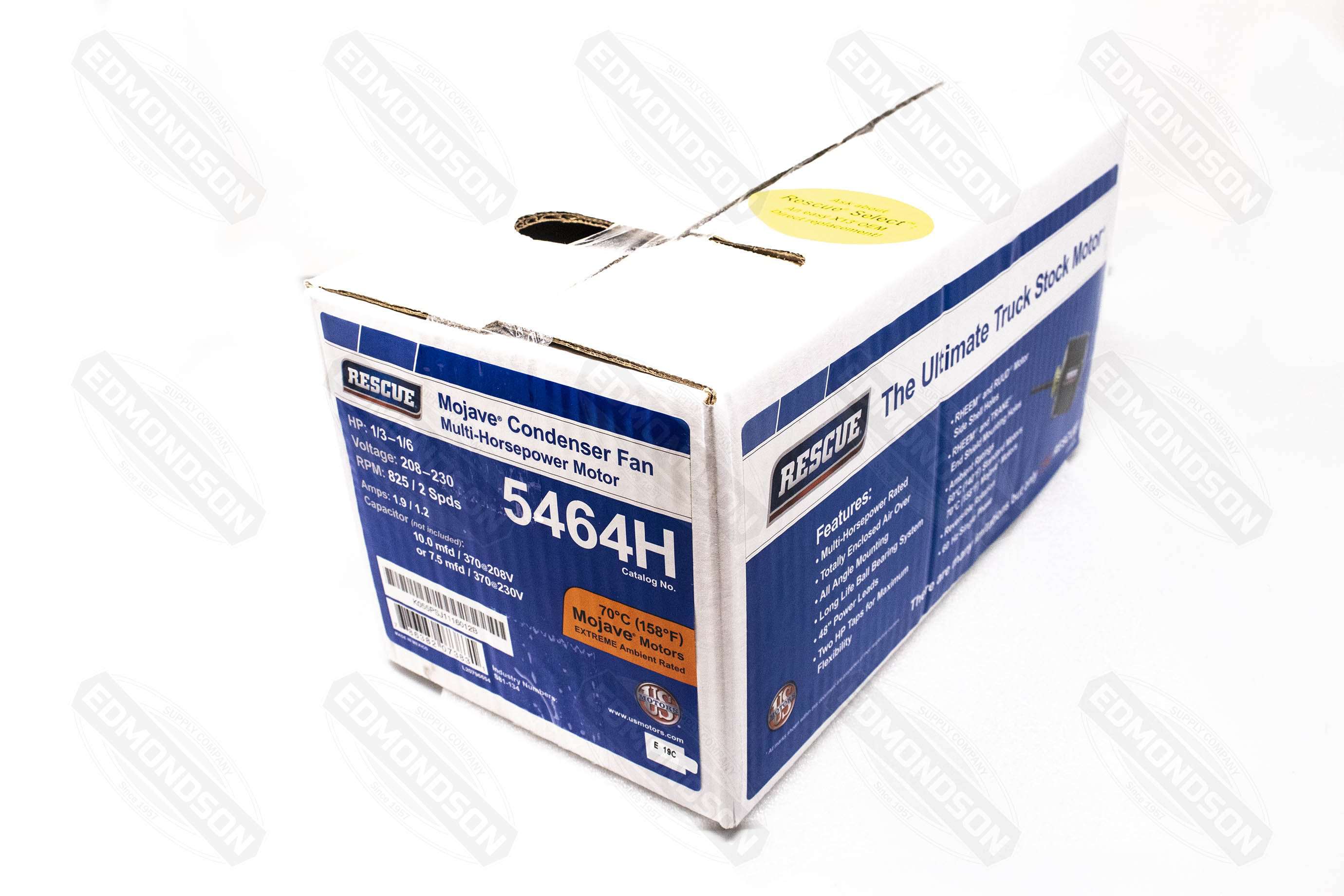 US Motors 5464H RESCUE MOJAVE 5.6" Condenser Fan Motor, 208-230V, 1/3-1/6 HP, 825 RPM - Edmondson Supply