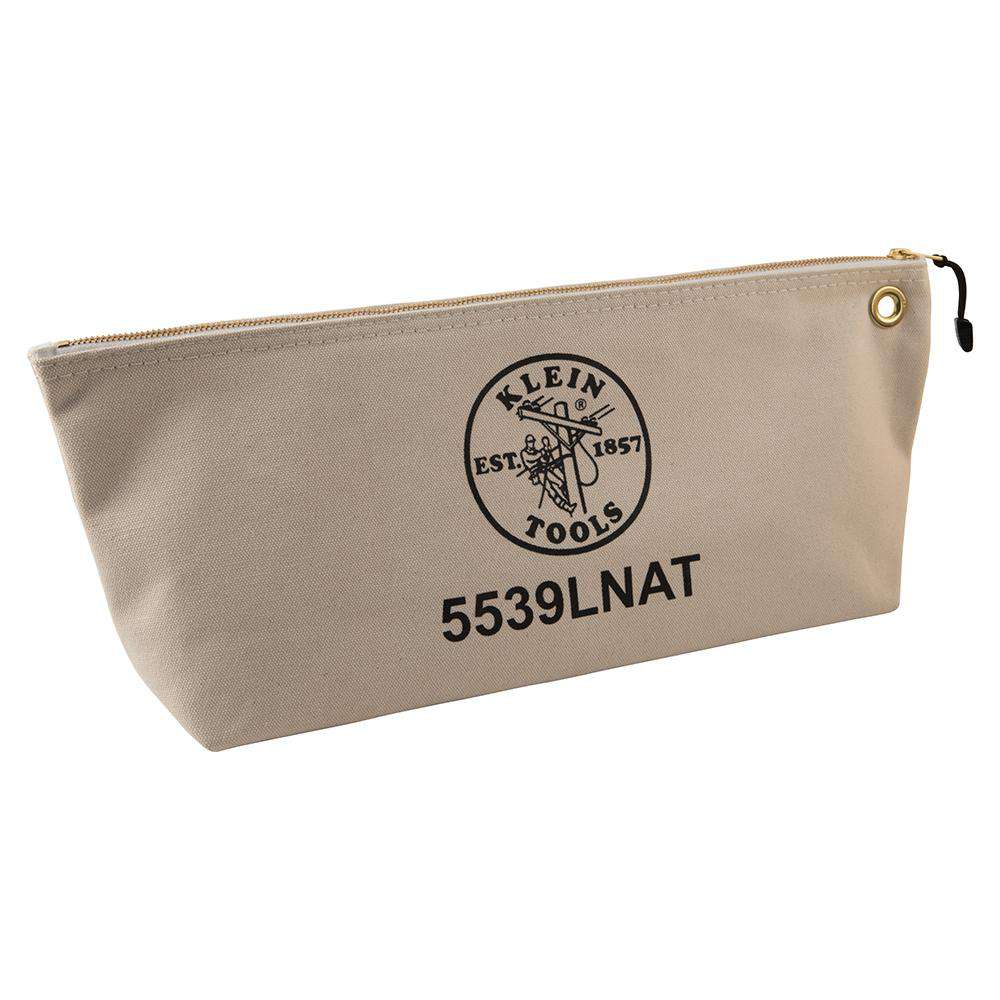 Klein Tools 5539LNAT Canvas Bag with Zipper, Large Natural - Edmondson Supply