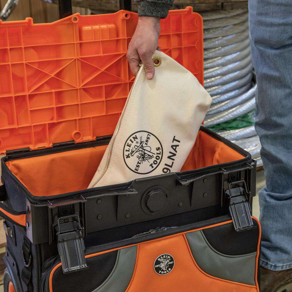 Klein Tools 5539LNAT Canvas Bag with Zipper, Large Natural - Edmondson Supply