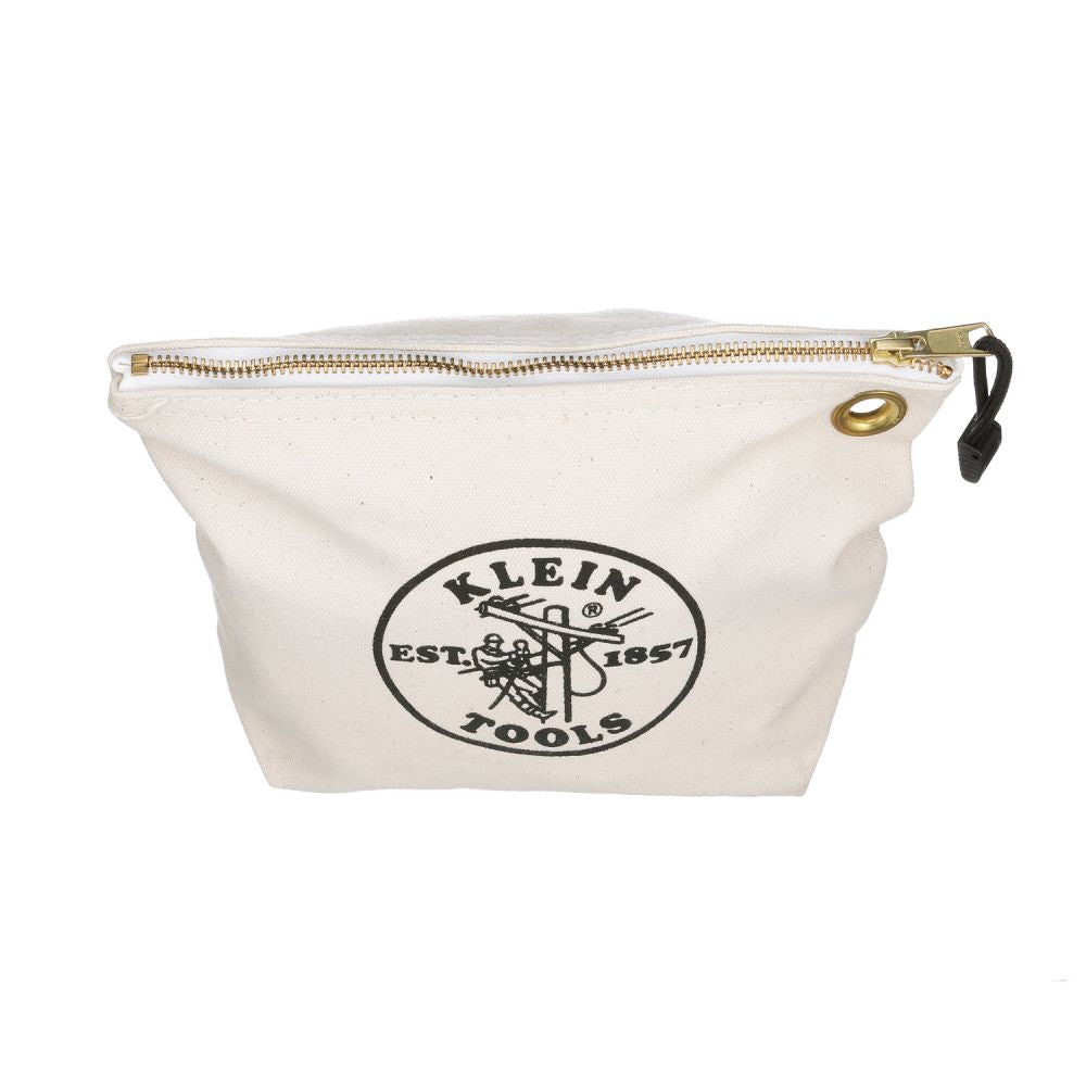 Klein Tools 5539NAT Zipper Bag, Canvas Tool Pouch, 10-Inch, Natural - Edmondson Supply