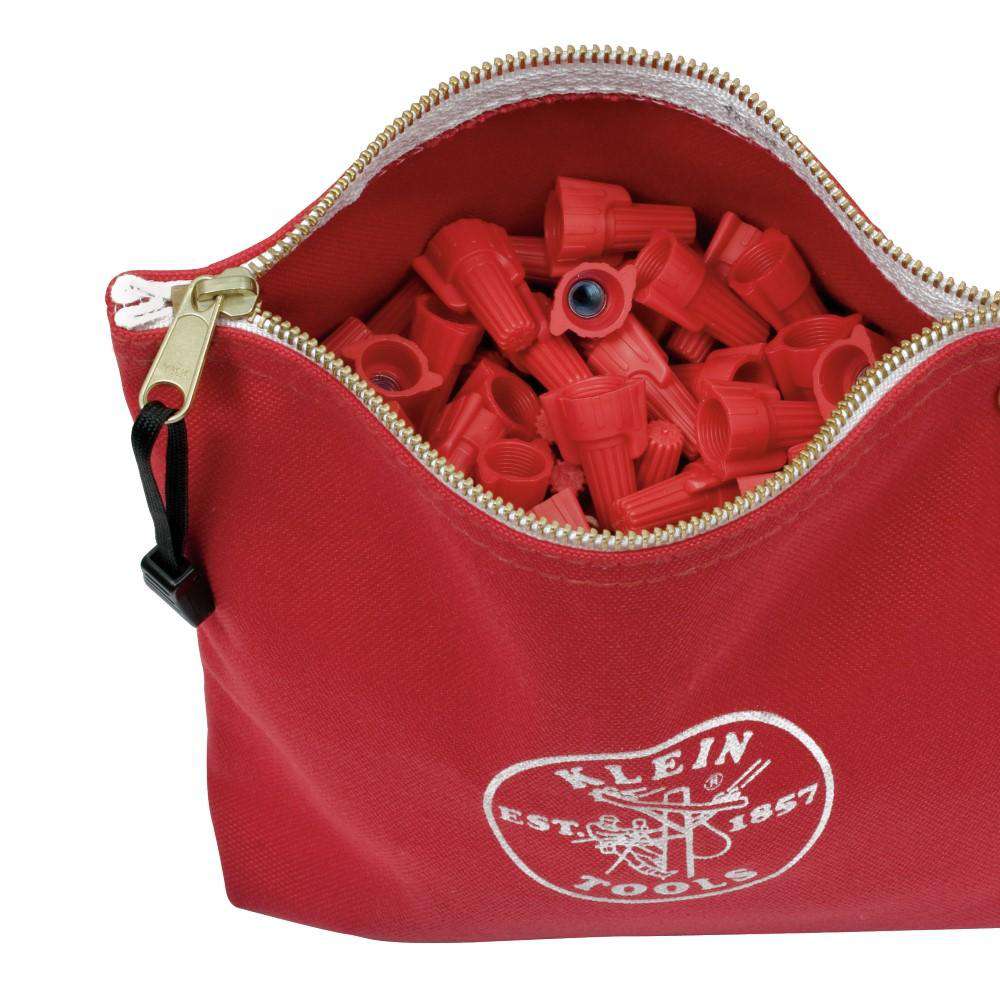Klein Tools 5539RED Canvas Zipper Bag, Consumables, Red - Edmondson Supply