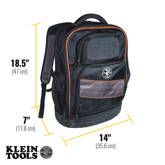 Klein Tools 55456BPL Tradesman Pro™ Backpack / Tool Bag, 25 Pockets, 1-Inch Laptop Pocket