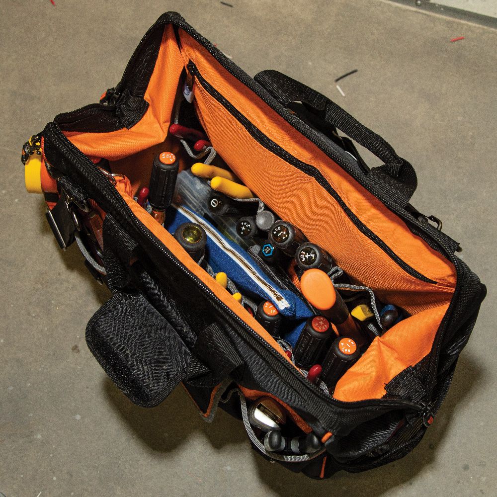 Klein Tools 55469 Tool Bag, Tradesman Pro™ Wide-Open Tool Bag, 42 Pockets, 16-Inch - Edmondson Supply