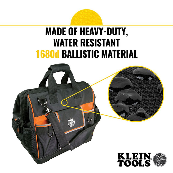 Klein Tools 55469 Tool Bag, Tradesman Pro™ Wide-Open Tool Bag, 42 Pockets, 16-Inch