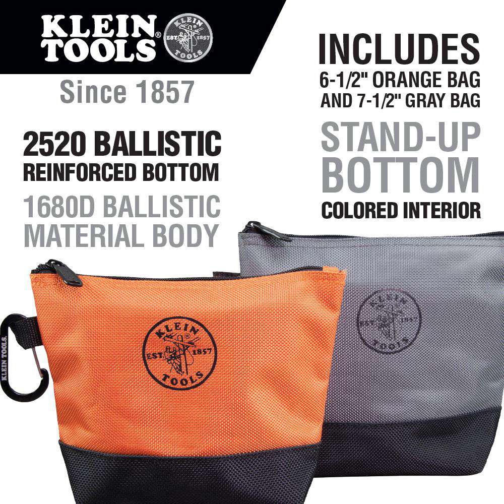 Klein Tools 55470 Stand-Up Zipper Bags, 2-Pack - Edmondson Supply