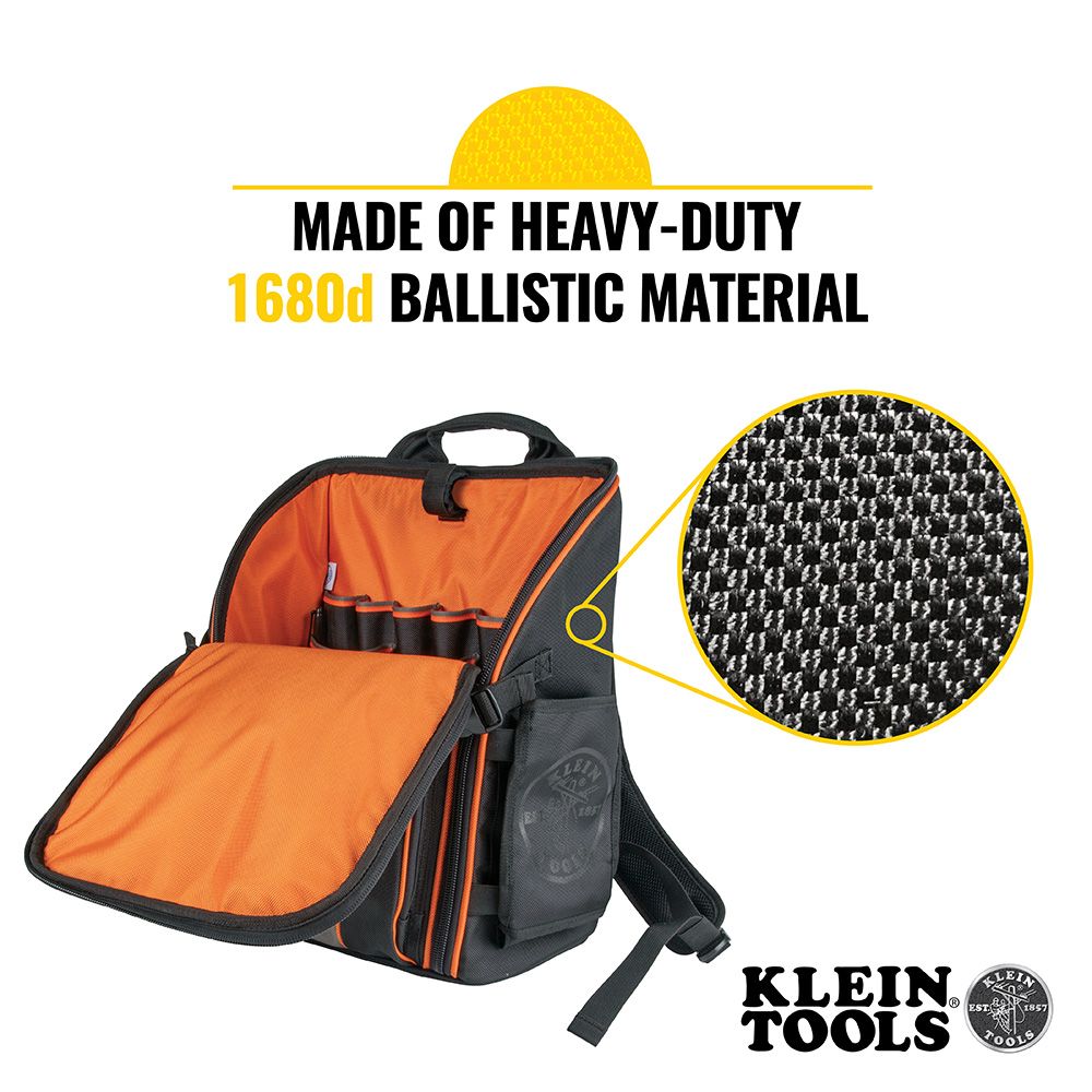 Klein Tools 55482 Tradesman Pro™ Tool Station Tool Bag Backpack, 21 Pockets, 17.25-Inch - Edmondson Supply