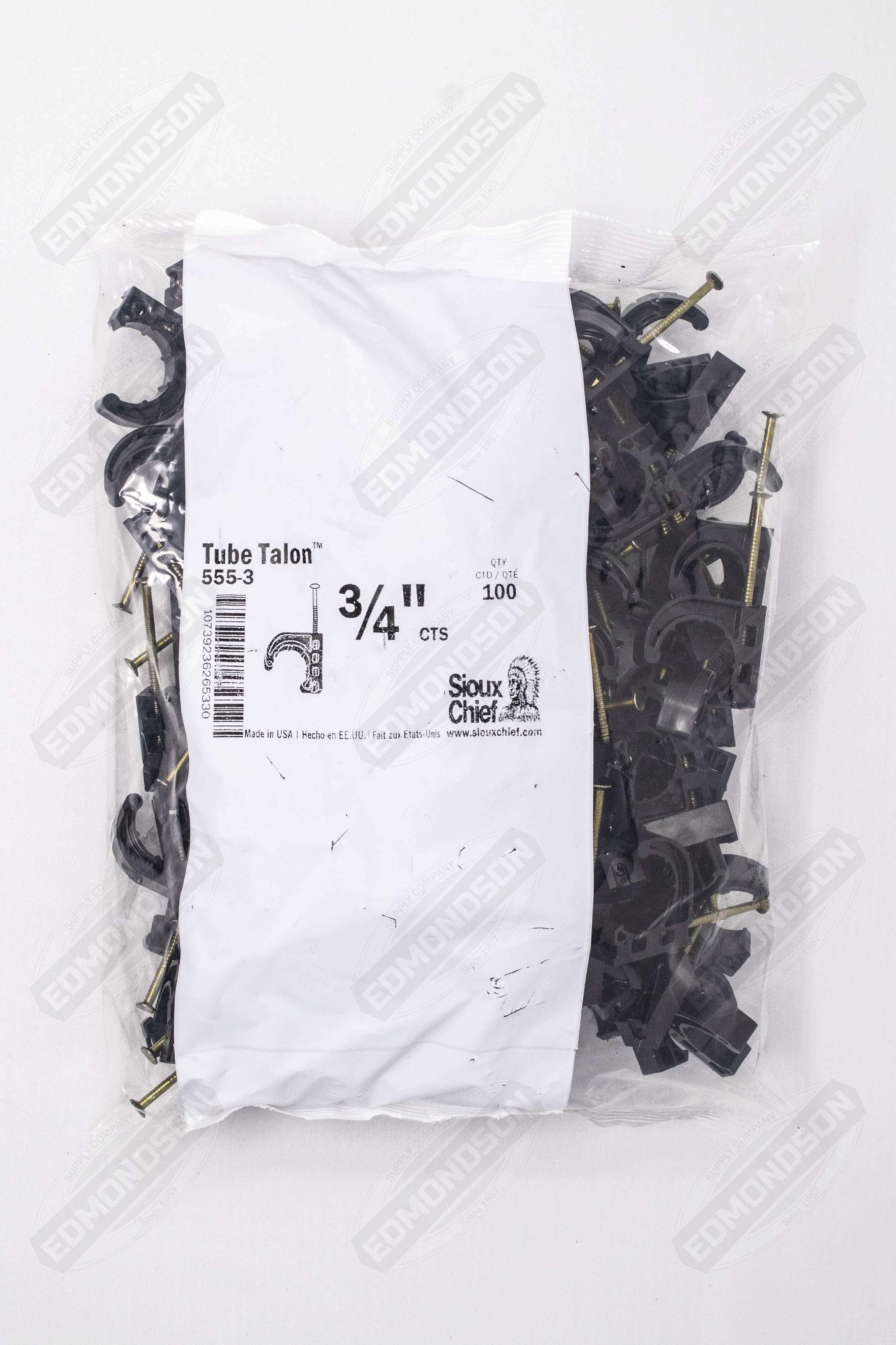 Sioux Chief 555-3 3/4" CTS Tube Talon Strap w/ Nail (Bag of 100) - Edmondson Supply