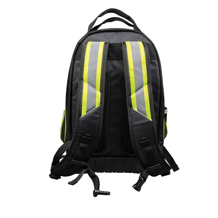 Klein Tools 55597 Tradesman Pro™ Tool Bag Backpack, 39 Pockets, High Visibility, 20-Inch