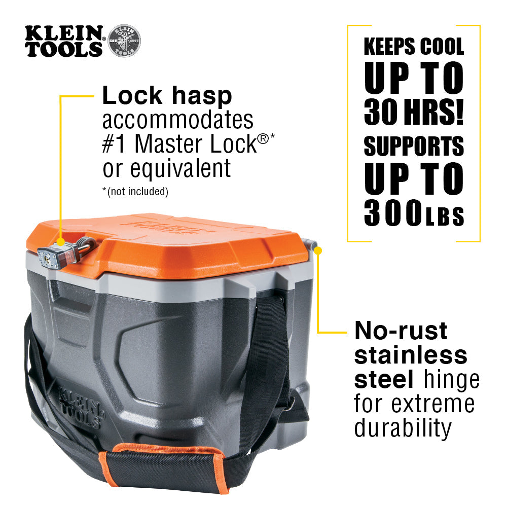 Klein Tools 55600 Tradesman Pro™ Tough Box Cooler, 17-Quart - Edmondson Supply