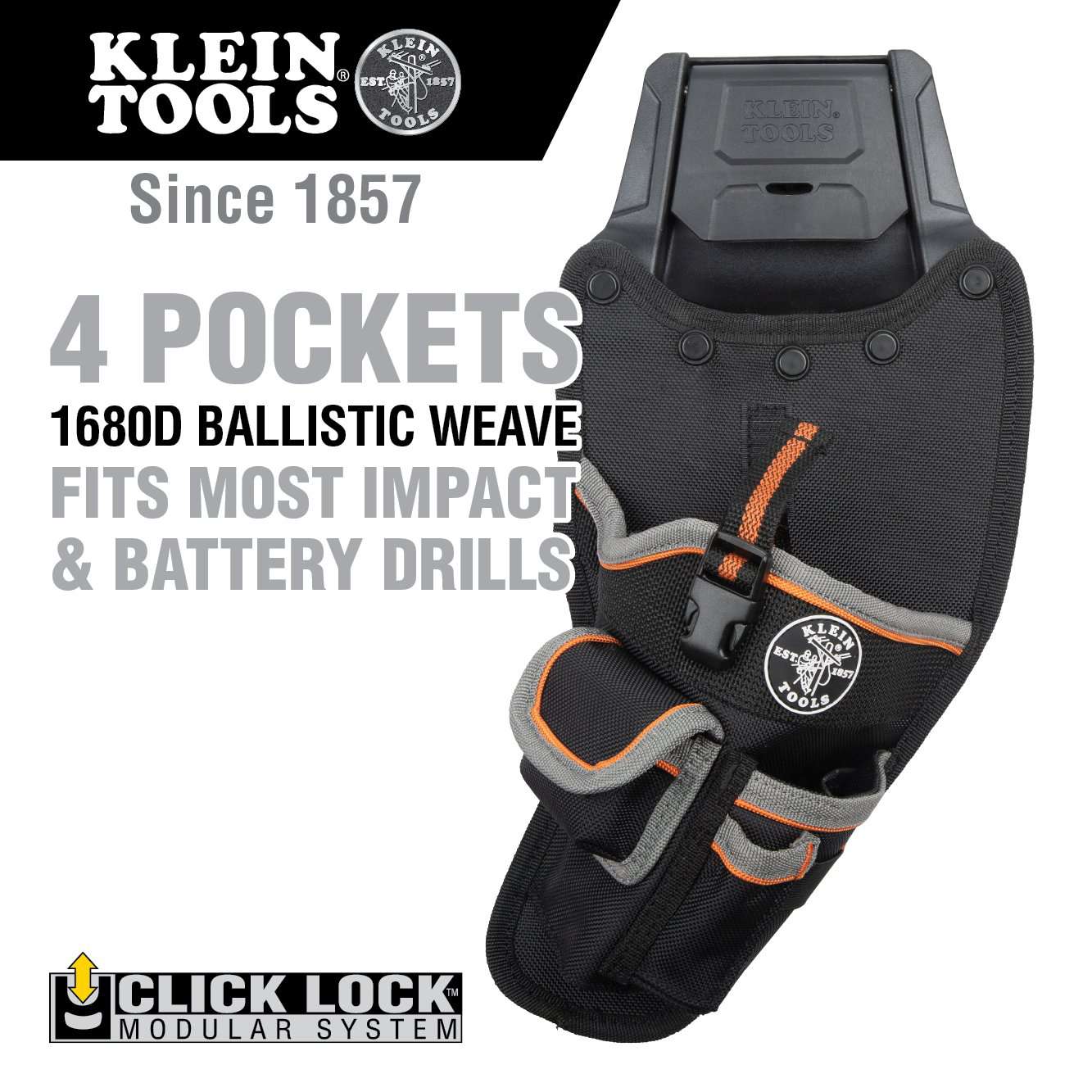Klein Tools 55917 Tradesman Pro™ Modular Drill Pouch with Belt Clip - Edmondson Supply