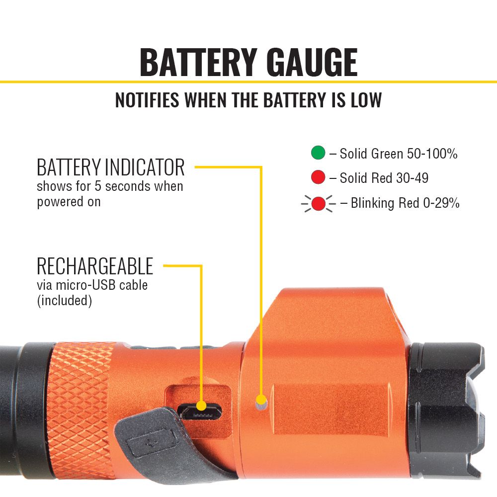 Klein Tools 56040 Rechargeable Focus Flashlight with Laser - Edmondson Supply
