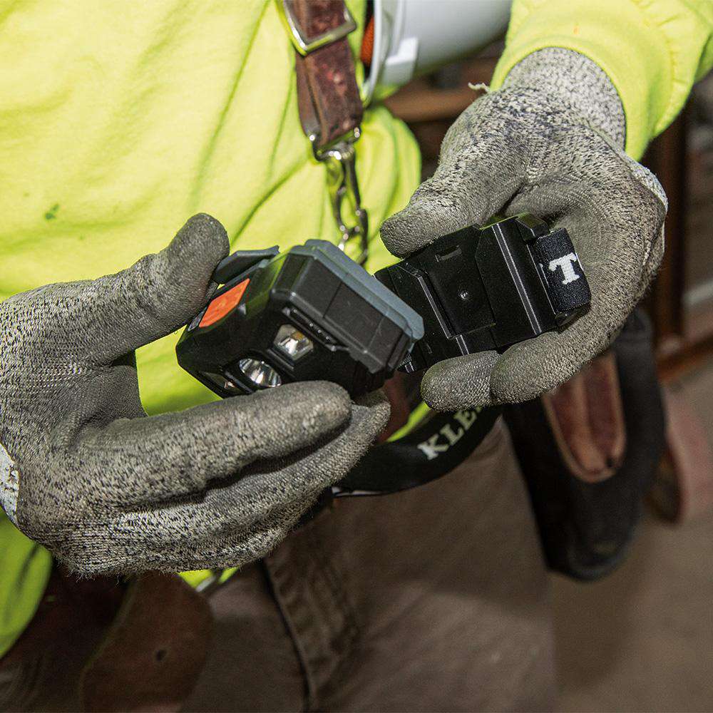 Klein Tools 56048 Rechargeable Headlamp with Fabric Strap, 400 Lumens, All-Day Runtime - Edmondson Supply