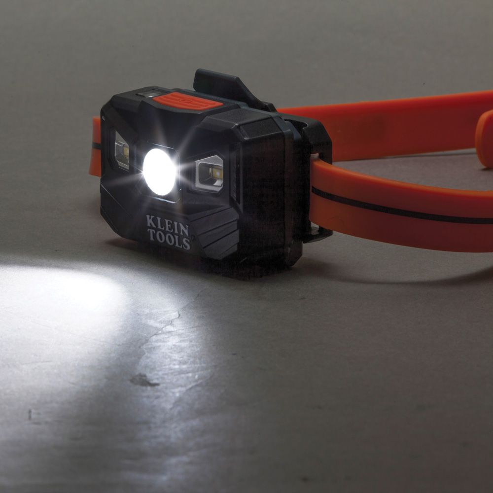Klein Tools 56064 Rechargeable Headlamp with Silicone Strap, 400 Lumens, All-Day Runtime - Edmondson Supply