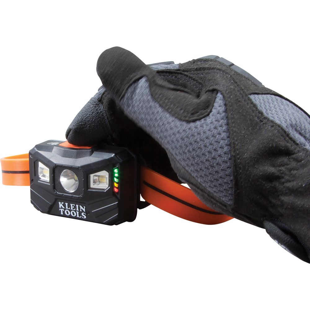 Klein Tools 56064 Rechargeable Headlamp with Silicone Strap, 400 Lumens, All-Day Runtime - Edmondson Supply