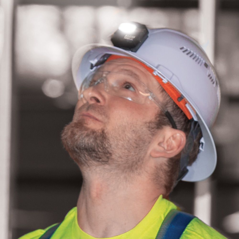 Klein Tools 56064 Rechargeable Headlamp with Silicone Strap, 400 Lumens, All-Day Runtime - Edmondson Supply