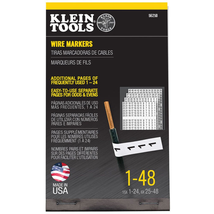 Klein Tools 56250 Wire Marker Book, 1-48 - Edmondson Supply